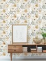 Tapeta abstrakcyjne kwiaty York Wallcoverings CE4011 Spontantaneity Black & White