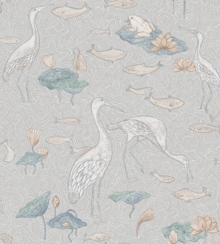Tapeta czaple Les Dominotiers AFDC200/2 Enchanted River Magic Garden