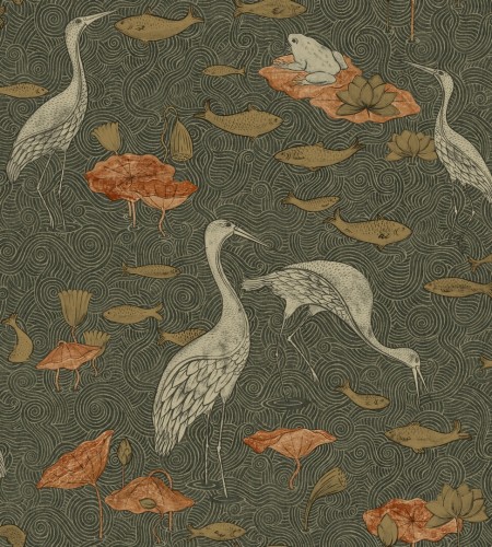 Tapeta czaple Les Dominotiers AFDC200/5 Enchanted River Magic Garden