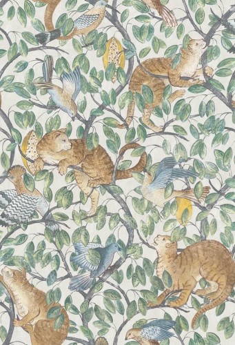 Tapeta botaniczna ze zwierzętami Les Dominotiers AFDC202/1 Zippy's Hide and Seek Magic Garden