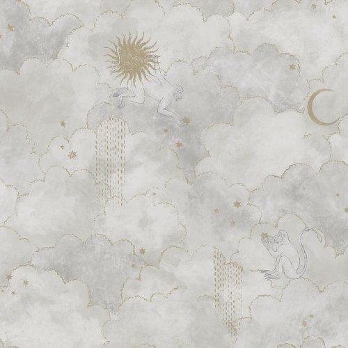 Tapeta chmury, gwiazdy i małpy Les Dominotiers AFDC204/2 Stars and Monkeys Magic Garden