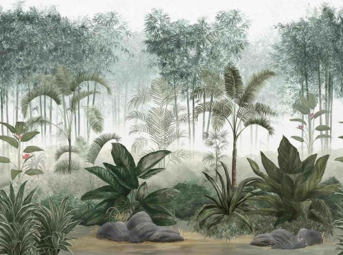 Fototapeta dżungla Tecnografica 81943-4A MORGAN MOSS WHITE SKY