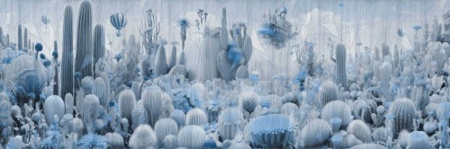 Fototapeta kaktusy Tecnografica 83855-4 PEYOTE BLUE