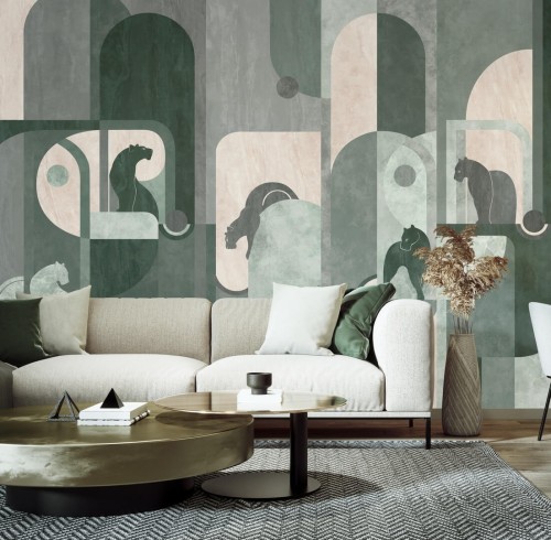 Fototapeta geometria i pantery Les Dominotiers DOM4003 Panthera Duo Volume 14