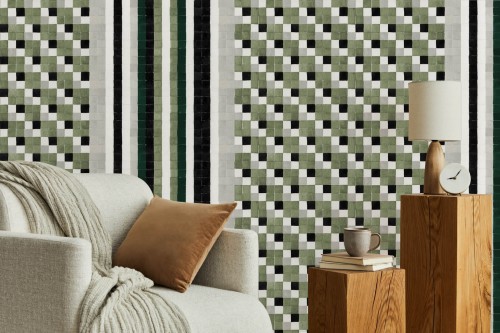 Mural mozaika metaliczna Les Dominotiers DOM4005 Athena Vert Volume 14