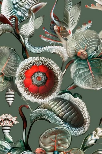 Tapeta tekstylna botaniczna Arte Moooi Coccinella Bella MO5001 Green House