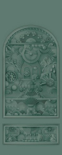 Mural tekstylny w stylu art deco Arte Moooi Greenhouse Gathering Arch MO5057 Green House