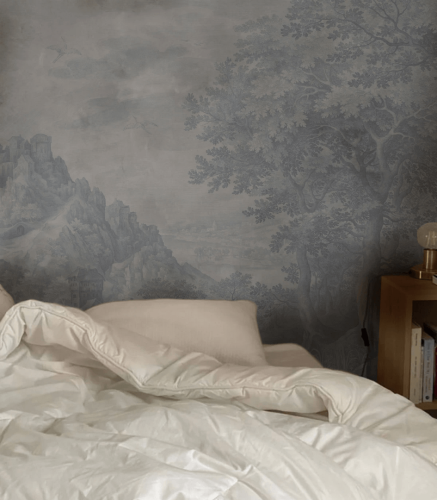 Mural krajobraz lasu Wallcolors Ethereal Forest Blue 9049 Cozy Landscapes