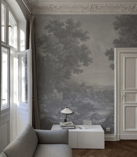 Mural krajobraz natury botanika i wzgórza Wallcolors Picturesque Valley Of Serenity Blue 9000 Cozy Landscapes