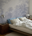 Mural krajobraz lasu Wallcolors Watercolor Grove Blue 9024 Cozy Landscapes