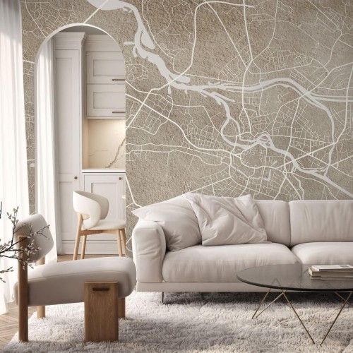 Fototapeta plan miasta Wrocław Wall Art Breslau Beige