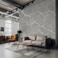 Fototapeta plan miasta Wrocław Wall Art Breslau Grey