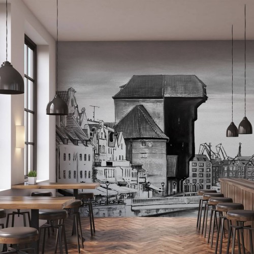 Fototapeta miasto Wall Art Crane