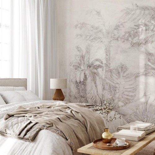 Fototapeta tropikalne liście Wall Art Esotico Beige