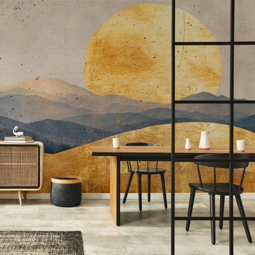 Fototapeta abstrakcyjne fale i słońce Wall Art Oka