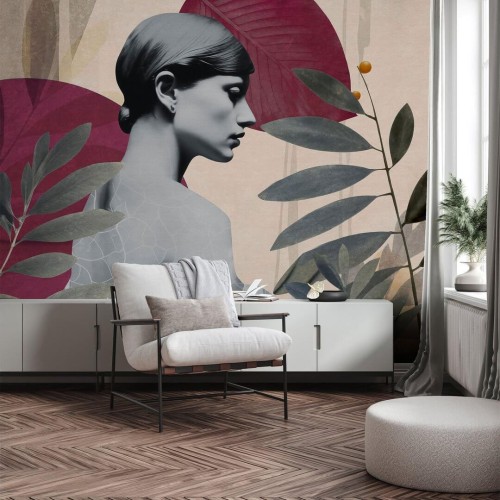 Fototapeta portret kobiety Wall Art Onna Burgundy