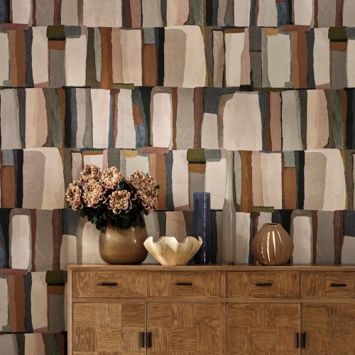 Mural naturalny geometryczny Black Edition W949/02 Quadrata Wallcovering Sienna Tsauri