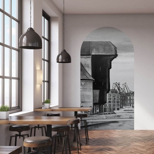 Mural łuk miasto Wall Art Crane Łuk