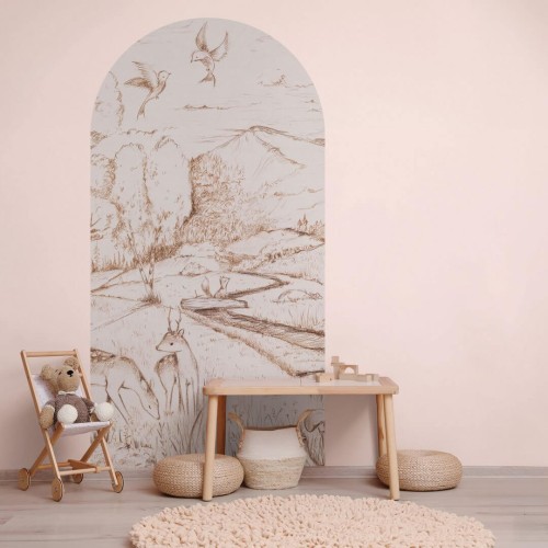 Mural łuk dziecięcy leśne zwierzęta na polanie Wall Art Elliot Łuk