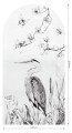 Mural łuk botaniczny z czaplą Wall Art Heron Łuk