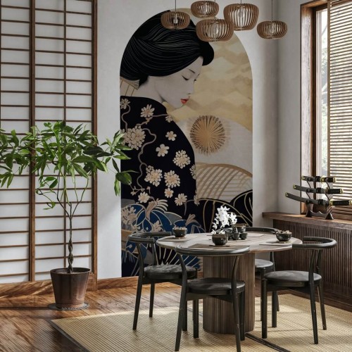 Mural łuk postać gejszy Wall Art Kinui Łuk