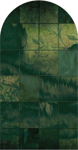 Mural łuk z industrialnymi oknami Wall Art Mattonelle Łuk