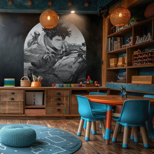 Mural łuk motocyklista anime Wall Art Raida Łuk