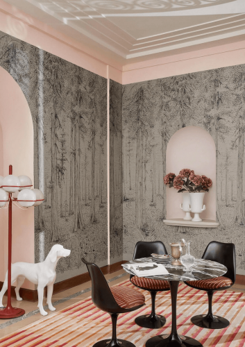 Mural tekstylny krajobraz lasu Pierre Frey FP803002 A Thousand Redwoods The Cult Of Beauty