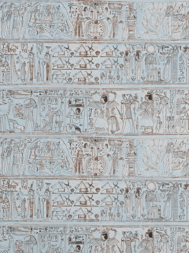 Tapeta mitologiczne papirusy Pierre Frey FP884003 Le Scribe Merveilles d'Egypte