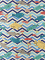 Tapeta tekstylna ze wzorem ryb i zygzaków Pierre Frey FP893001 Les Poissons Du Nil Merveilles d'Egypte