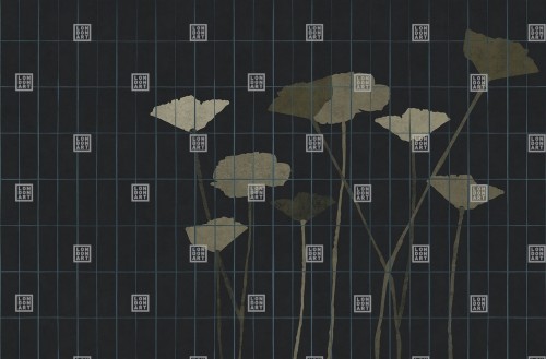 Fototapeta kwiaty i kratka London Art TDV2GP101_2A In The Morning The Daydreamer Vol.2