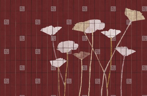 Fototapeta kwiaty i kratka London Art TDV2GP101_4A In The Morning The Daydreamer Vol.2