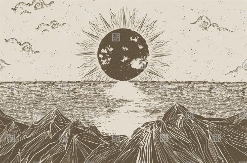 Fototapeta krajobraz zachodzącego słońca London Art TDV2GP202_2A Do The Strand The Daydreamer Vol.2