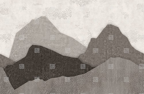 Fototapeta góry i kropki London Art TDV2GP305_1 White Room The Daydreamer Vol.2