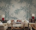 Fototapeta pędy i liście bambusa Sandberg S10542 Leon Mural Blue Palm Garden