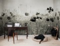 Fototapeta polne kwiaty maki Rebel Walls R18870 Poppy Field Vintage Mystic Shades