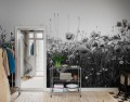 Fototapeta polne kwiaty maki Rebel Walls R18871 Poppy Field Black White Mystic Shades