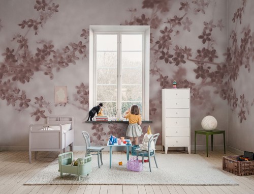 Fototapeta kwitnące gałęzie jabłoni Rebel Walls R18874 Apple Blossom Pink Mystic Shades