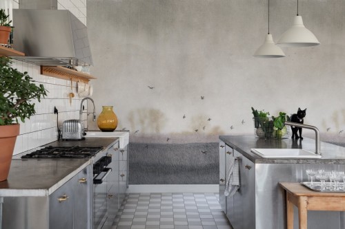 Fototapeta krajobraz skandynawskiej natury Rebel Walls R18881 Scandinavian Landscape Purple Mystic Shades