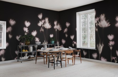 Fototapeta graficzne kwiaty Rebel Walls R18884 Astrantia Dark Mystic Shades