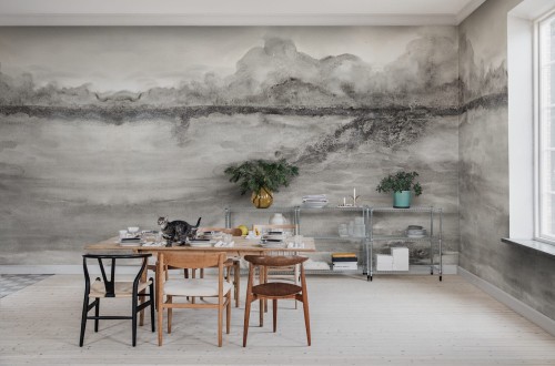 Fototapeta krajobraz akwareli Rebel Walls R18886 Crystal Water Gray Mystic Shades