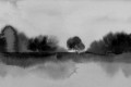Fototapeta akwarelowy krajobraz Rebel Walls R20173 Stormy Forest Black White Mystic Shades