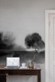 Fototapeta akwarelowy krajobraz Rebel Walls R20173 Stormy Forest Black White Mystic Shades