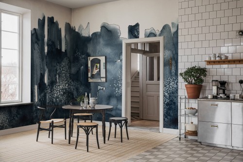 Fototapeta artystyczna akwarela Rebel Walls R20177 Watercolor City Blue Mystic Shades