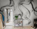 Fototapeta falujące linie Rebel Walls R20191 Blurry Stripes Black White Mystic Shades