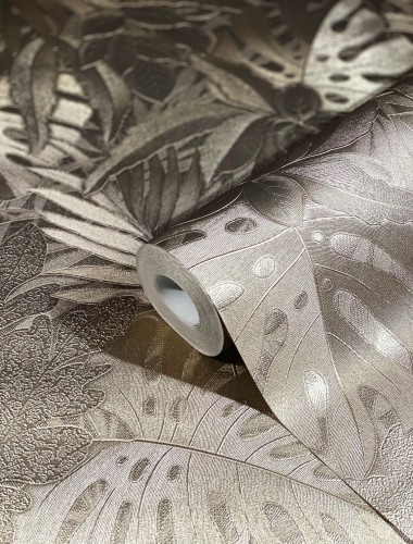 ! PROMO ! Tapeta metaliczna w tropikalne liście Marburg 33303 Botanica