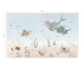 Mural wieloryby i żółw podwodny świat Lilipinso H0774 Seabed, Whales