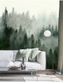 Mural zamglony las PaperMint Boreal Forest 55
