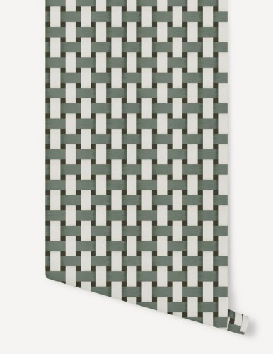 Tapeta geometryczna plecionka Papermint Bauhaus 1121 Vert de Gris Classics