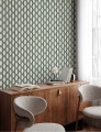 Tapeta geometryczna plecionka Papermint Bauhaus 1121 Vert de Gris Classics